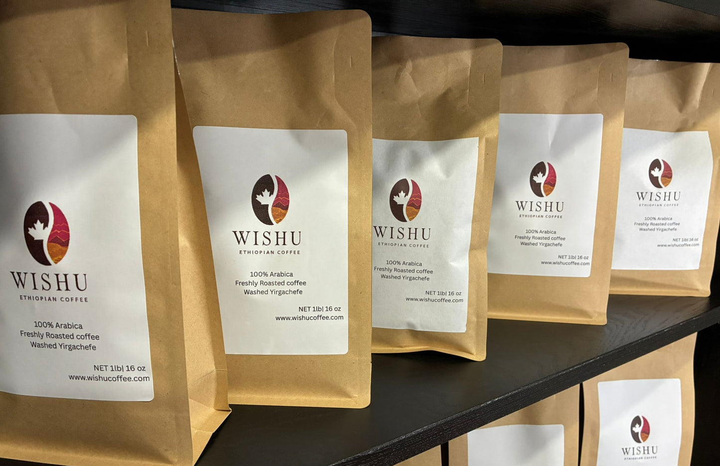 Freshly roasted coffee beans washed Yirgachefe